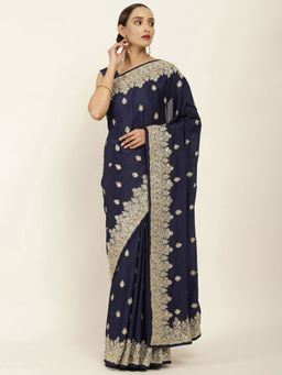 Soch - Embellished Chiffon Saree with Unstitched Blouse