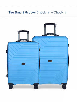 CARRIALL - Blue Smart Luggage Trolley Bag With Built-In Weighing Scale (Set of 2)