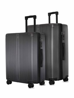 CARRIALL - Grey Meta Luggage Hard-Sided Expandable Trolley Bag With Tsa Lock (Set of 2)