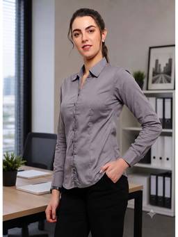 Blue Ronin - Grey Women Full Sleeve Regular Fit Shirt
