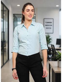 Blue Ronin - Turquoise Women 3/4 Sleeve Regular Fit Shirt