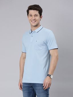 Classic Polo - Men Half Sleeve Blue Collar Neck Slim Fit Solid Polo T-Shirt