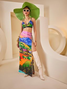 THE ROYALEUM ATELIER - Multicolour Skirt with Bralette (Set of 2)