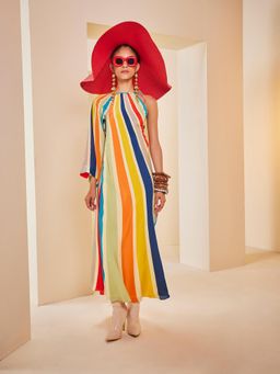THE ROYALEUM ATELIER - Multicolour Stripes Maxi Dress