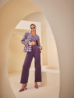 THE ROYALEUM ATELIER - Purple Pant with Bustier and Blazer (Set of 3)