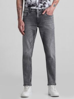 Jack & Jones - Grey Ankle Length Slim Fit Stretch Jeans
