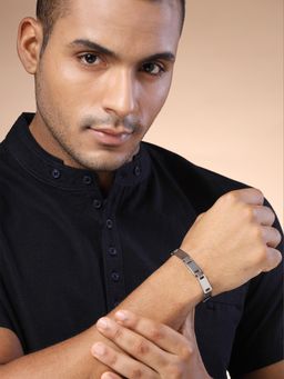 Karatcart - Bohey by Silver Tone Stainless Steel Link Chain Bracelet for Men