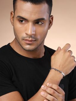 Karatcart - Bohey by Silver Plated Link Bracelet for Men