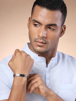 Karatcart - Bohey by Silver Plated Link Chain Bracelet for Men