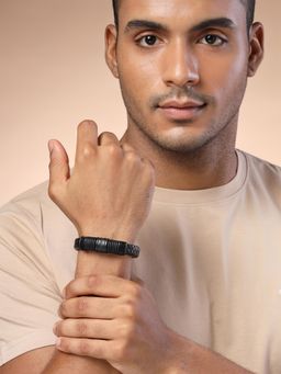 Karatcart - Bohey by Men Leather Multistrand Wraparound Bracelet for Men