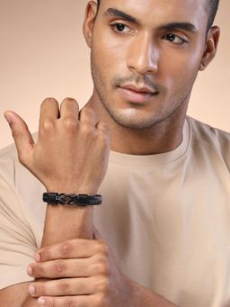 Karatcart - Bohey by Men Leather Multistrand Wraparound Bracelet for Men