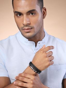 Karatcart - Bohey by Men Leather Wraparound Bracelet for Men