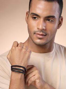 Karatcart - Bohey by Men Leather Wraparound Bracelet for Men