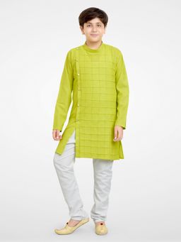 Jeetethnics - Boys Green Kurta Pyjama (Set of 2)