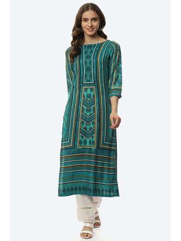 Biba - Turquoise Printed Kurta