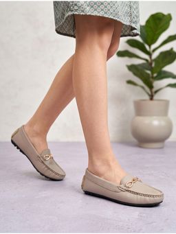 ALCAZO - Women Taupe Synthetic Leather Loafers