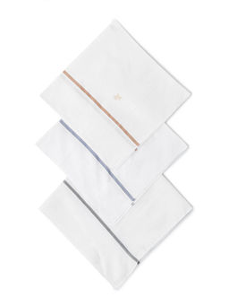 Arrow - Men White Pure Cotton Handkerchiefs (Pack of 3)