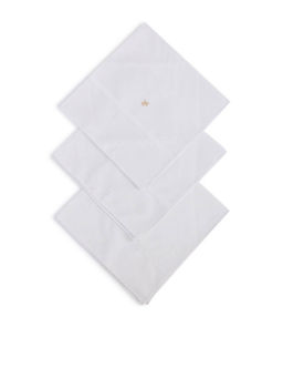 Arrow - Men White Solid Cotton Handkerchiefs (Pack of 3)