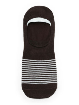 Arrow - Men Brown Striped No Show Socks