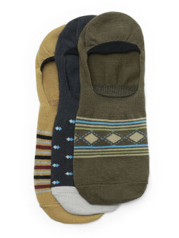Arrow - Men Multi-Color Printed No Show Socks (Pack of 3)