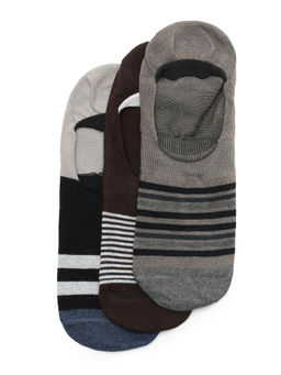 Arrow - Men Multi-Color Striped No Show Socks (Pack of 3)