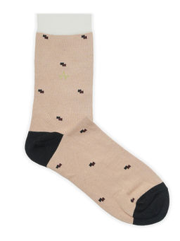 Arrow - Men Beige Printed Mid Calf Socks