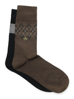 Arrow - Men Multi-Color Printed Mid Calf Socks (Pack of 2)
