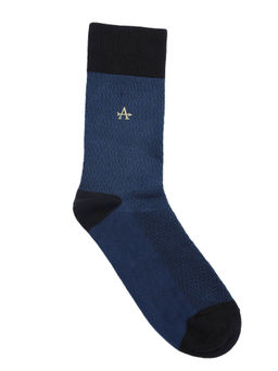 Arrow - Navy Blue Chevron Printed Full Length Cotton Socks
