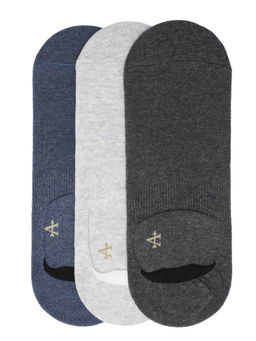 Arrow - Multi-Color Solid No Show Cotton Socks (Pack of 3)