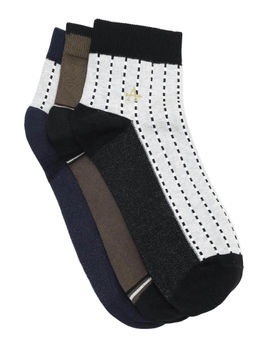 Arrow - Men Multi-Color Ankle Length Printed Cotton Socks (Pack of 3)