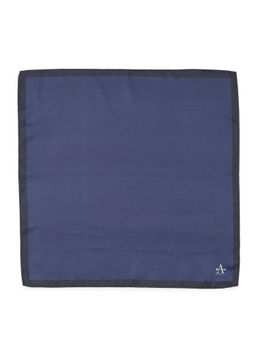 Arrow - Navy Blue Solid Satin Pocket Square