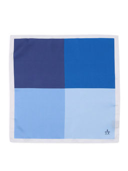 Arrow - Navy Blue Colorblock Satin Pocket Square
