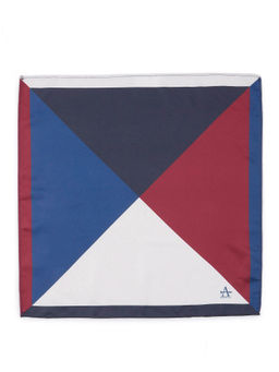 Arrow - Blue Colorblock Satin Pocket Square