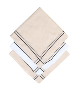 Arrow - Men Multi-Color Striped Border Cotton Handkerchiefs (Pack of 3)