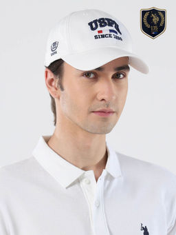 U.S. POLO ASSN. - White Brand Embroidered 135th Anniversary Cap