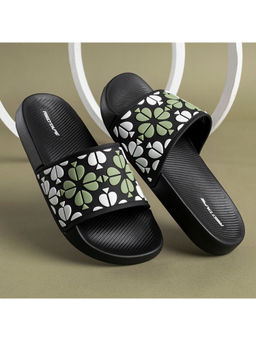Red Tape - Women Printed Green & Black Sliders