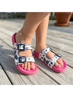 Hopits - Splash-Steps Girls White and Pink Butterflies Printed Waterproof Sandals
