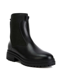 London Rag - Faux Leather Chunky Chelsea Boots Black