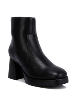 London Rag - Faux Leather Side Zipper Closure Chelsea Boots Black