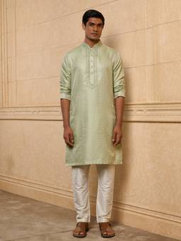 TASVA - Light Green Embroidered Kurta and Pant