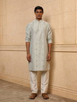 TASVA - Light Green Embroidered Kurta and Pant