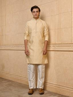TASVA - Beige Embroidered Kurta and Pant