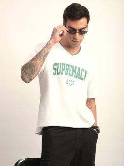 DILLINGER - Mens Short Sleeve Oversized V-Neck Printed T-shirt