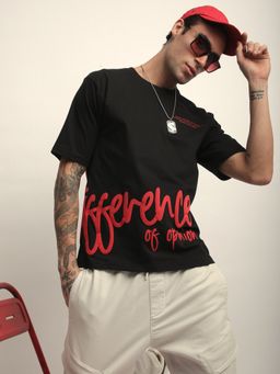 Difference of Opinion - Mens Short Sleeve Oversized Round Neck Printed T-shirt