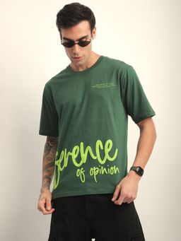 Difference of Opinion - Mens Short Sleeve Oversized Round Neck Printed T-shirt