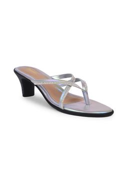 Bata - Women Grey Elegant Block Sandal Heels