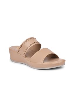 Bata Comfit - Beige Wedges Sandal Heels for Women