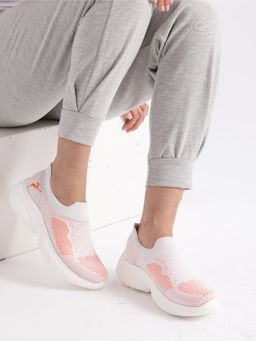 Marc Loire - Women Orange Slip-On Woven Design Sneakers