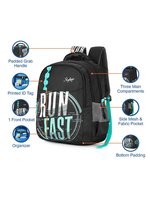 Buy Skybags New Neon 22 06 School Backpack Black Online