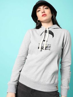 Campus Sutra - Womens Grey Printed Sweatshirt